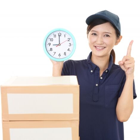 女のひと時計段ボール