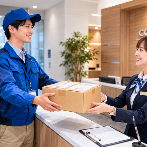 受付で荷物